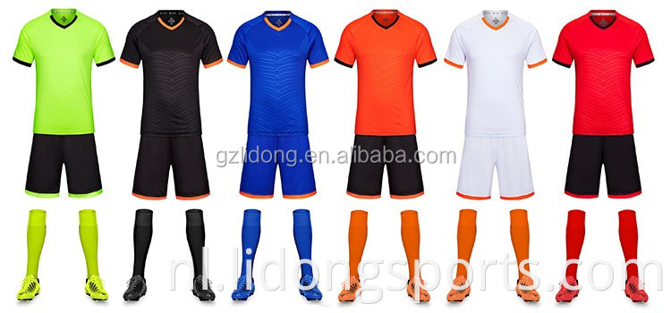 100% polyester nieuw model voetbalset aangepaste unisex voetbal jersey